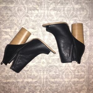 Black peep toe booties